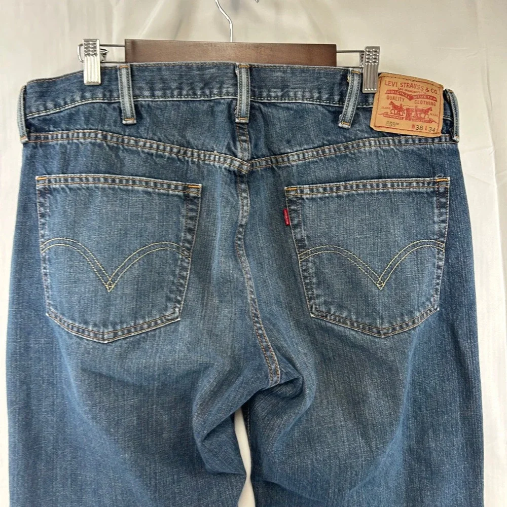 Levi's 559 Relaxed Straight Jeans Mens 38x34 Blue 100% Cotton Denim